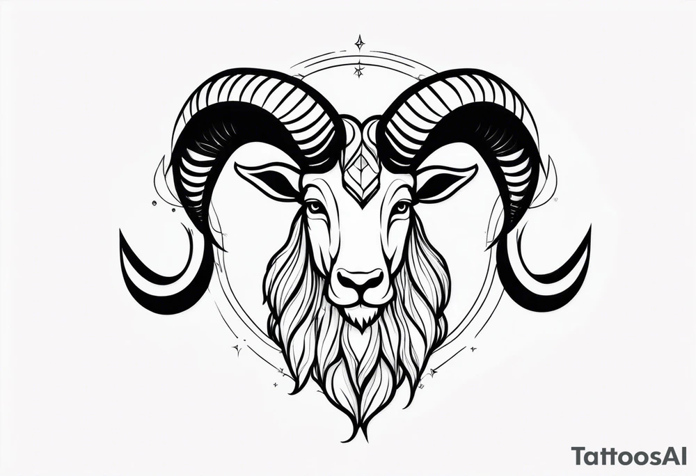 capricorn with beard tattoo idea