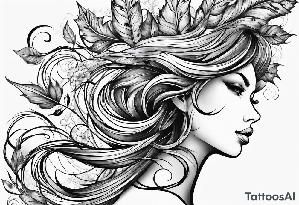 Leaves swirling in the wind tattoo idea