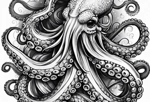 Octopus around lower leg tattoo idea