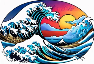 wave, dominican republic tattoo idea