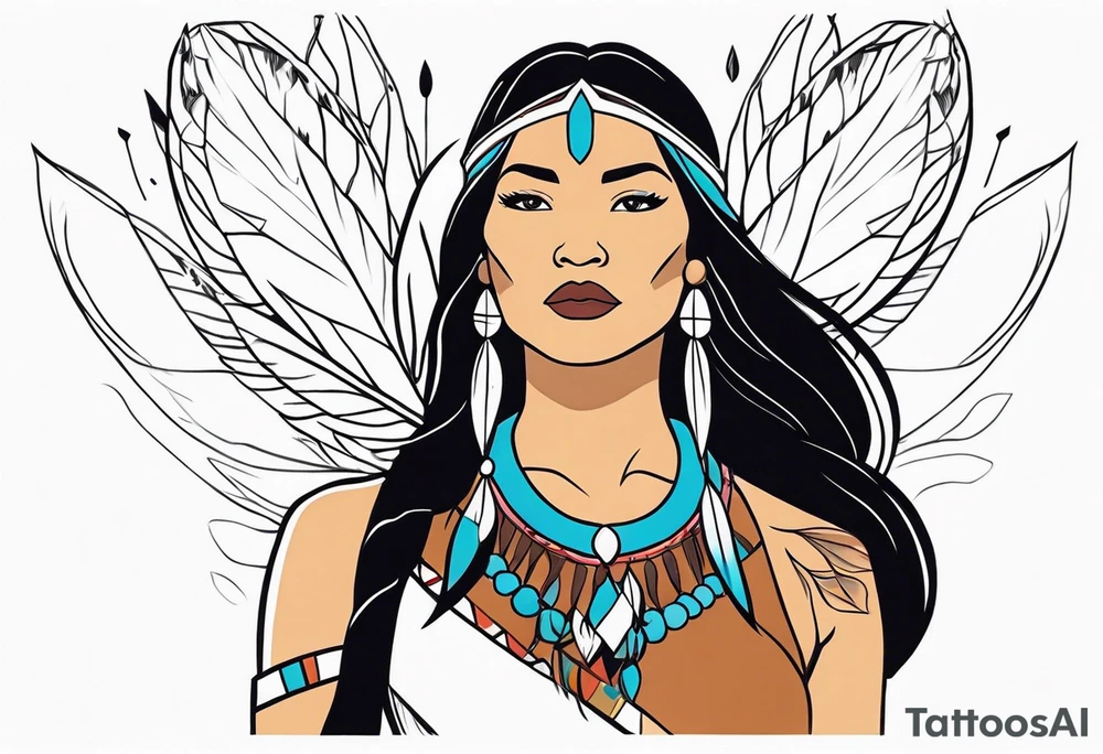 Pocahontas Modern tattoo idea