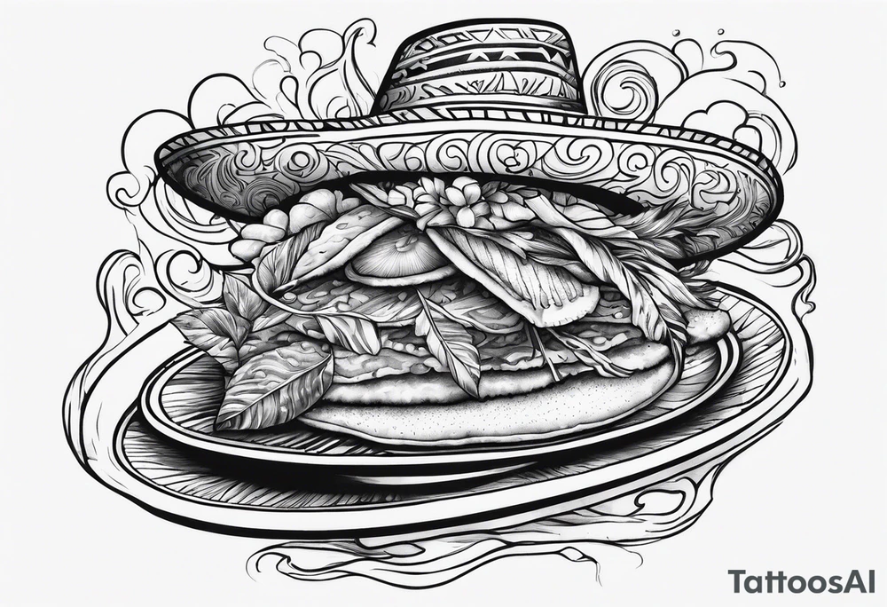 Water with tribal and tacos tattoo idea