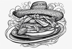 Water with tribal and tacos tattoo idea