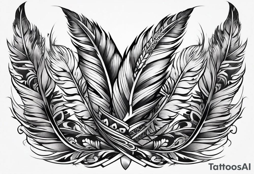 Feather band tattoo idea