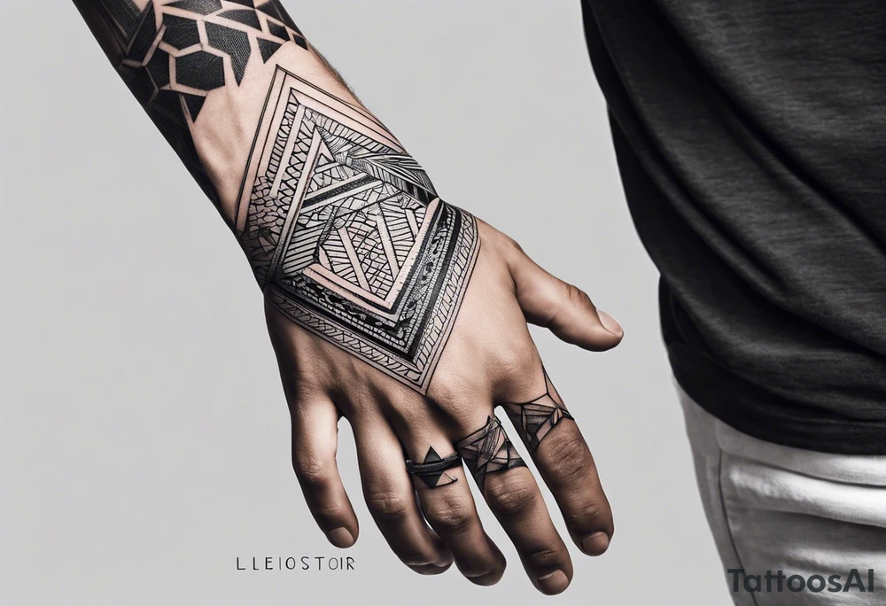 men's tattoo on hand with geometric patterns minimalist tattoo idea men's tattoo on hand with geometric patterns minimalist tattoo idea