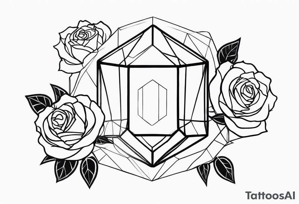Tesseract and roses tattoo idea