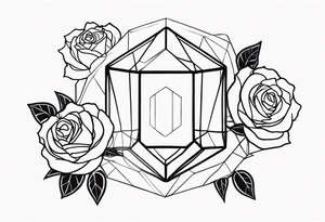 Tesseract and roses tattoo idea