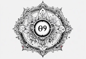 Segno zodiacale cancro con numero 69 tattoo idea