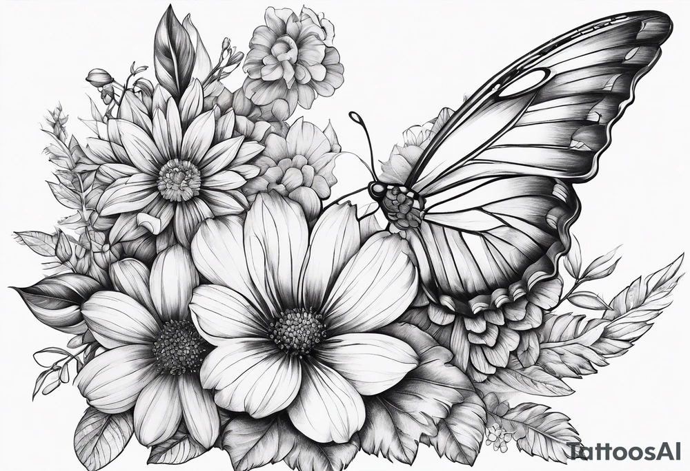 wing, flower, tattoo idea