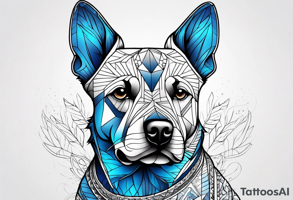 Dog blue tattoo idea