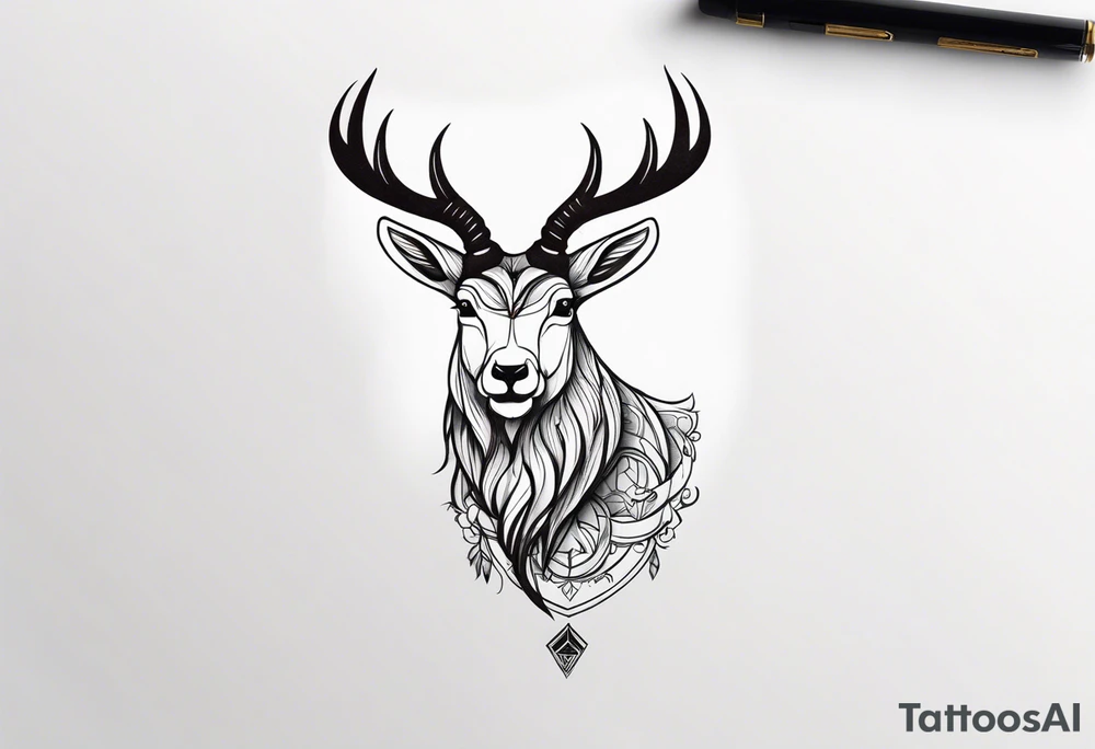 Steinbock mit Schrotflinte tattoo idea