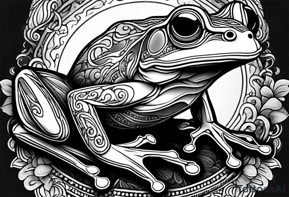 a psychedelic frog tattoo idea