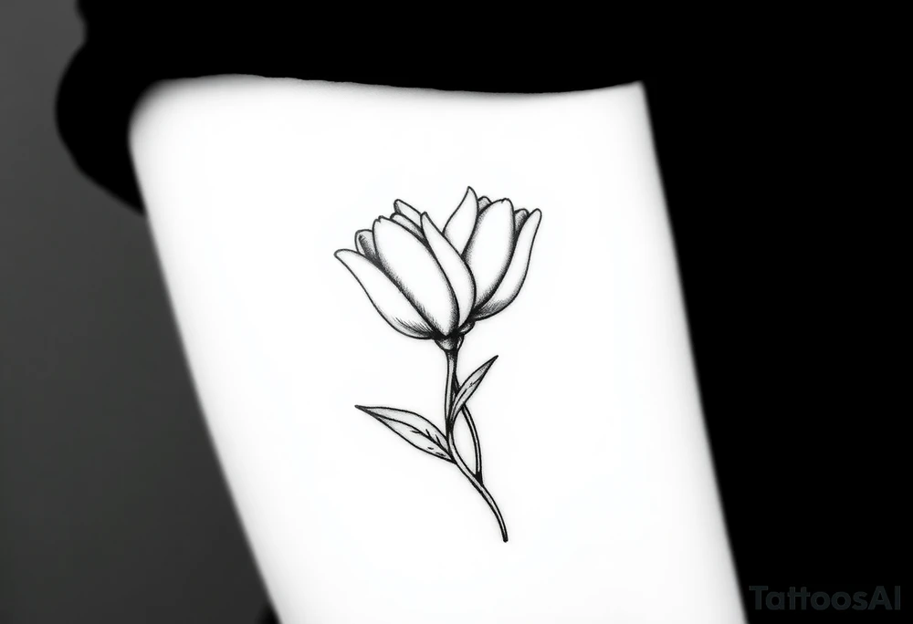 two intertwined tulips with stem tattoo idea