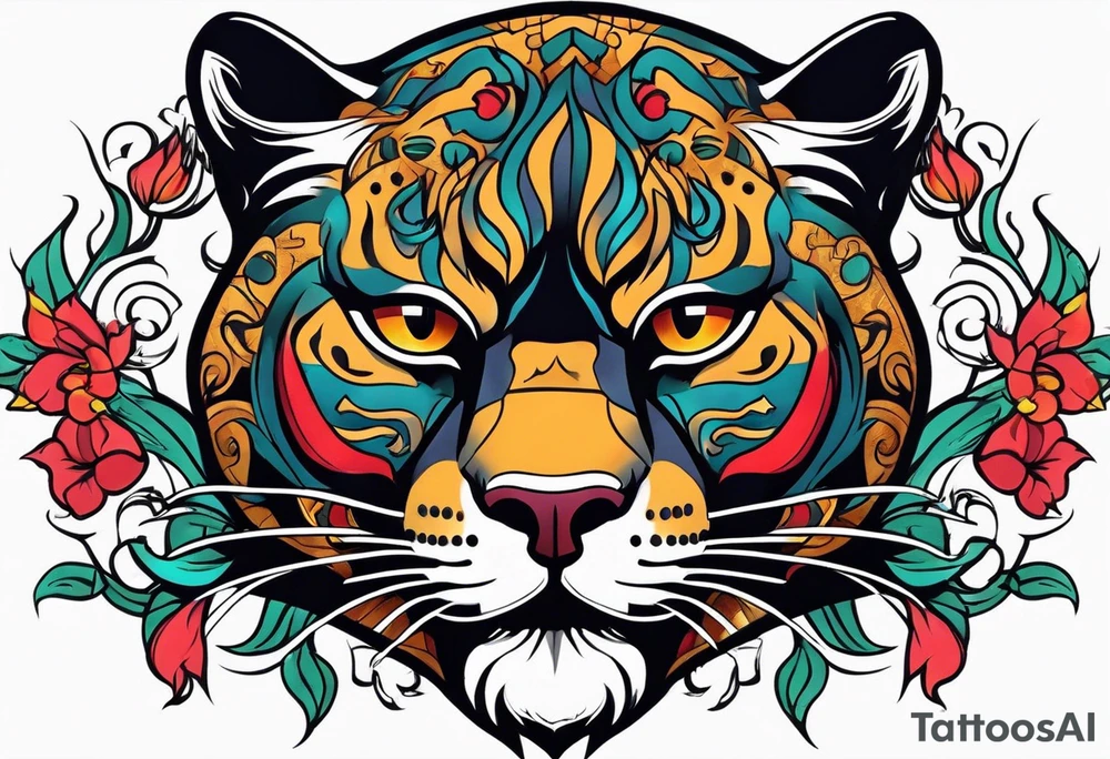 Old school panther tattoo idea