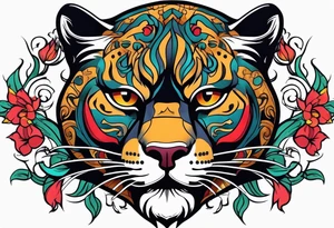 Old school panther tattoo idea