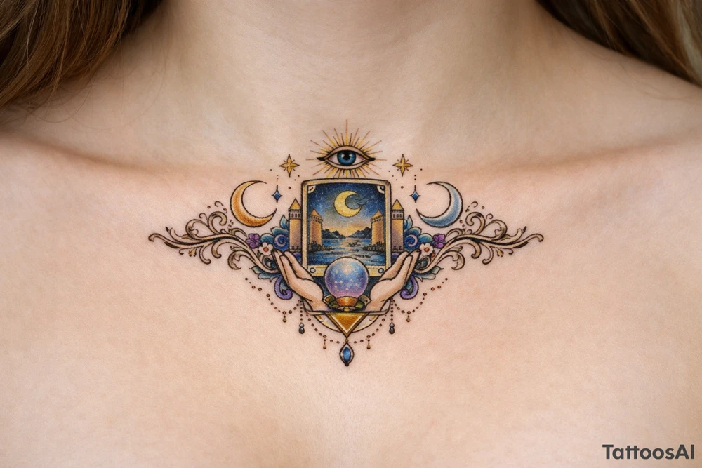 Esotericism and Mysticism under  breast tattoo tarot tattoo idea