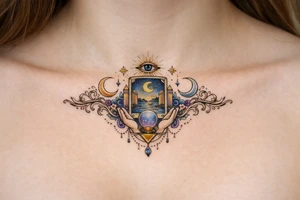Esotericism and Mysticism under  breast tattoo tarot tattoo idea