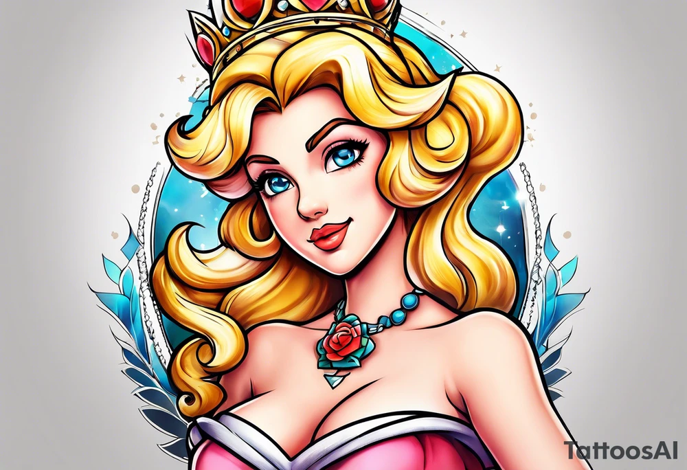 sexy Princess Peach tattoo idea