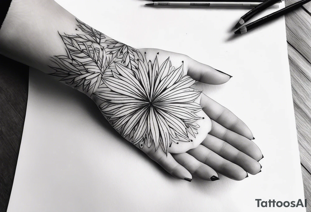 Snowflakes, palm, small tattoo idea