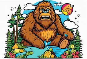 bigfoot in therapy tattoo idea