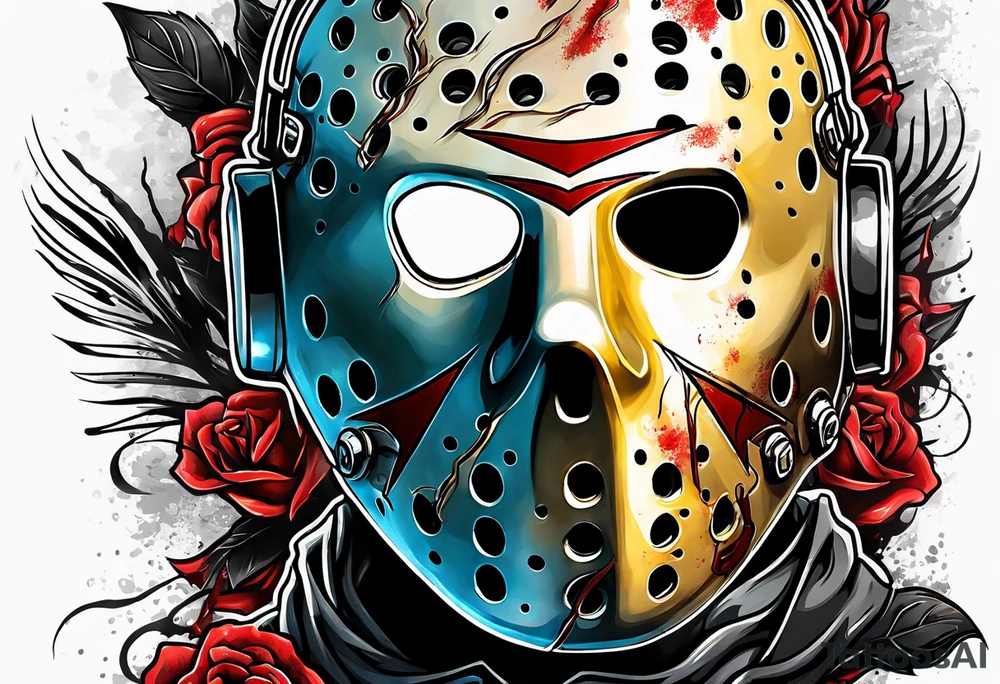 Friday the 13th Jason mask tattoo tattoo idea