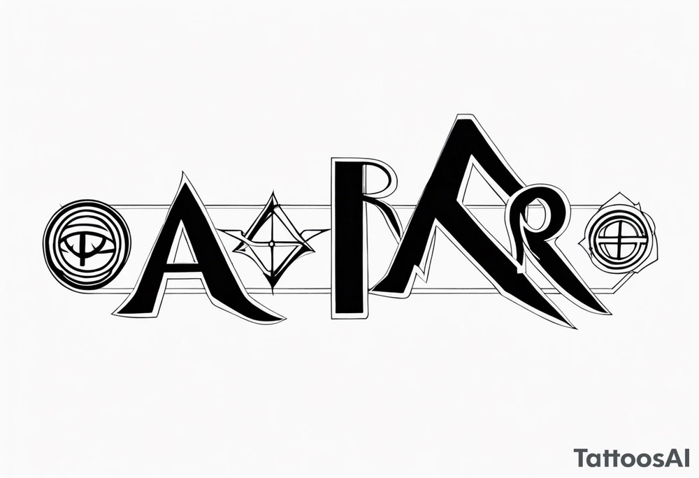 naruto headband with the letters AR in the middle tattoo idea