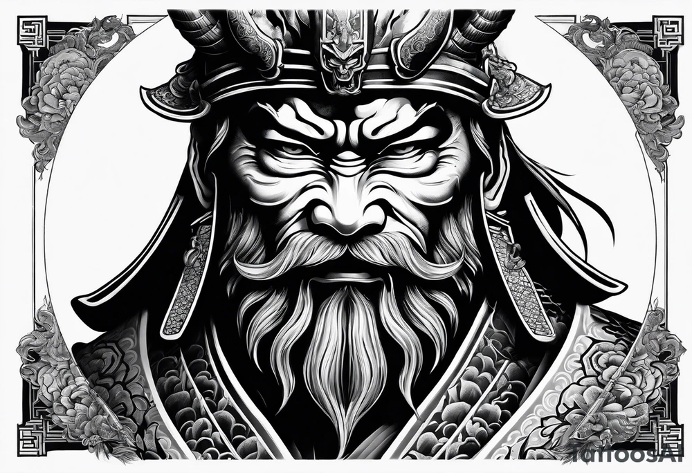 samurai beheading demon tattoo idea