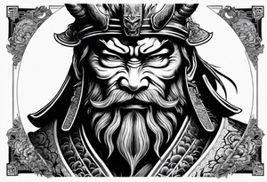 samurai beheading demon tattoo idea