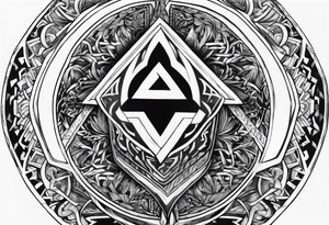 Valhalla sword shield axe Valknut tattoo idea