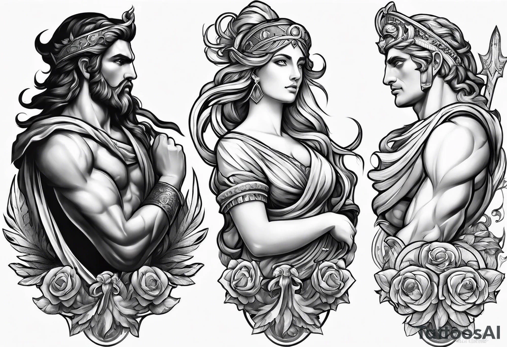 Greek or Roman mythology half sleeve tattoo idea