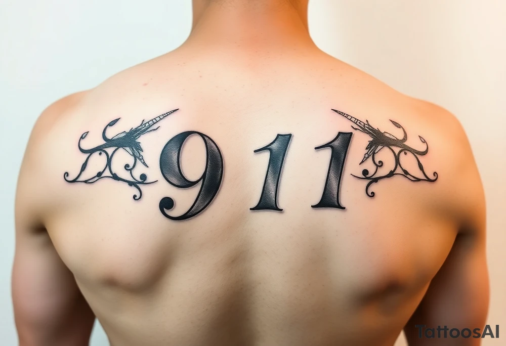 Artsy creative way to write 911 tattoo idea