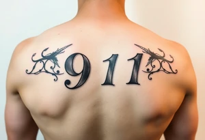 Artsy creative way to write 911 tattoo idea