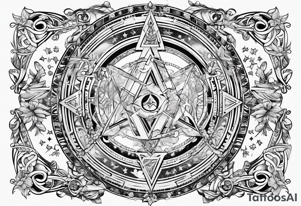 sagittarius symbol with designs for family surrounding it tattoo idea sagittarius symbol with designs for family surrounding it tattoo idea