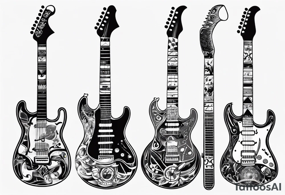 electric guitar tattoo idea