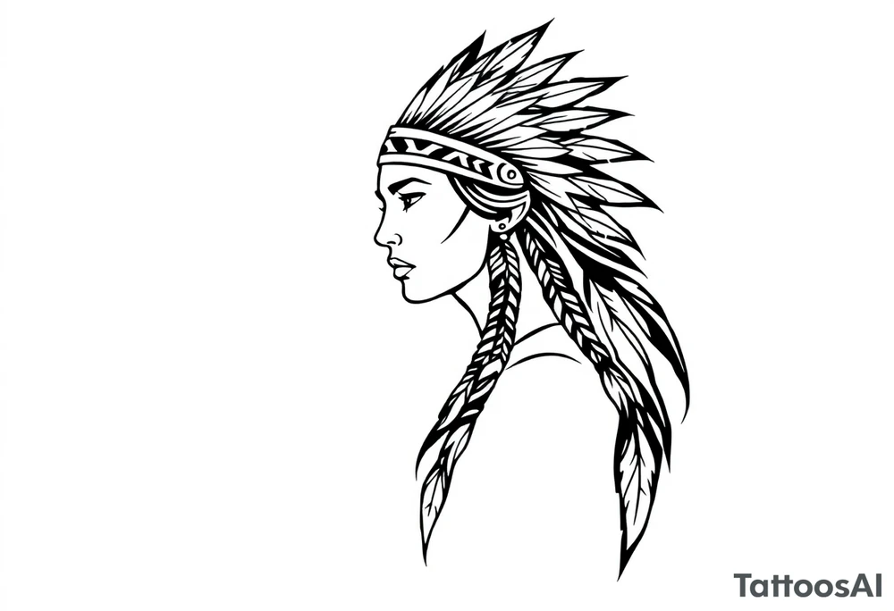 Native American female tattoo idea