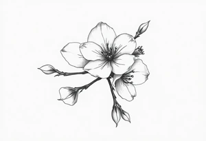 Cherry blossom with round petals tattoo idea