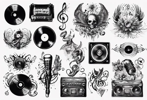 sound music vinyl tattoo idea