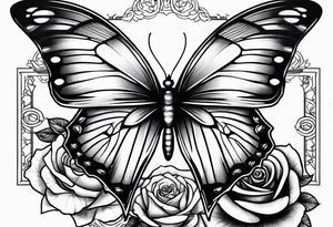 Butterfly roses as wings tattoo idea