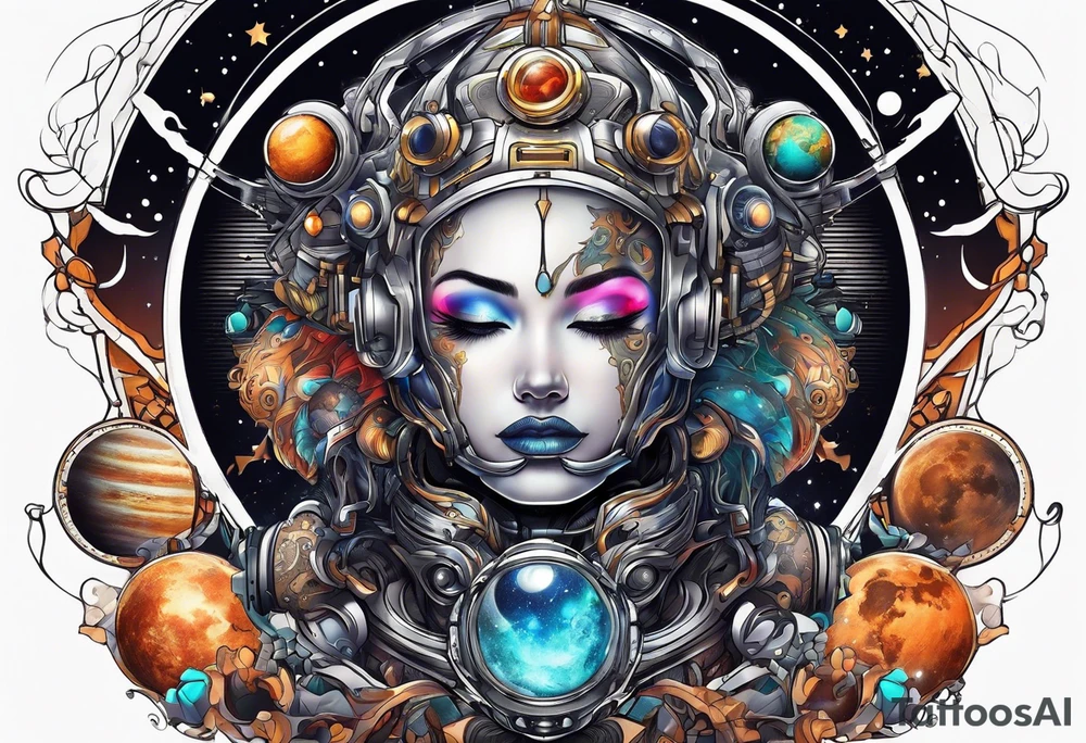 Space, city, planet. tattoo idea