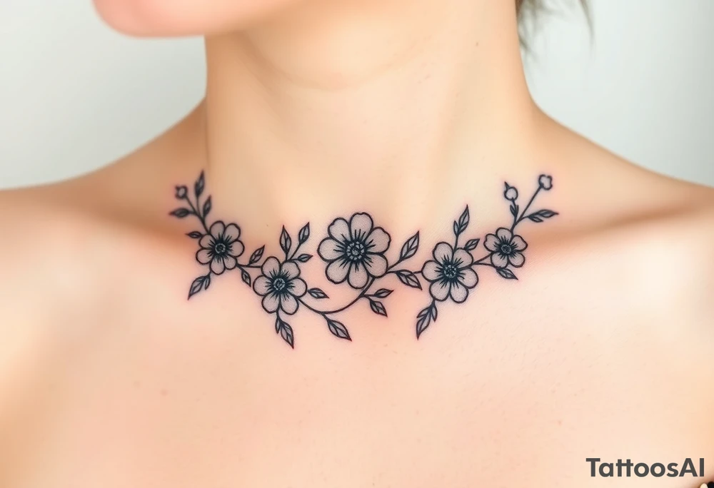 Floral garland tattoo idea