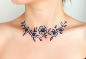 Floral garland tattoo idea