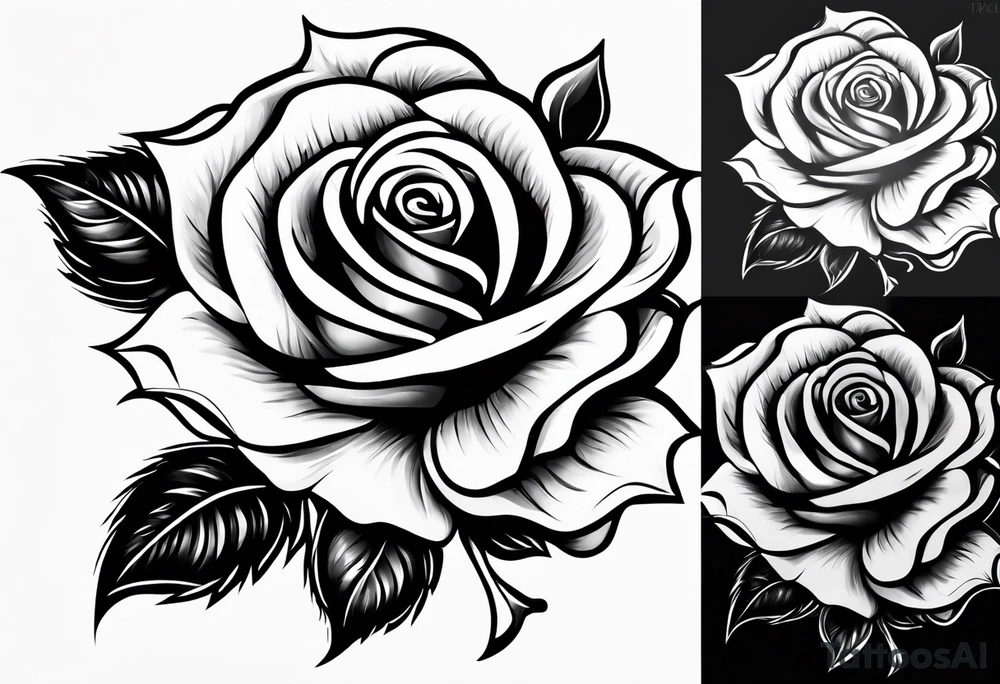 Rose with flame with the “fire rose” symbol tattoo idea