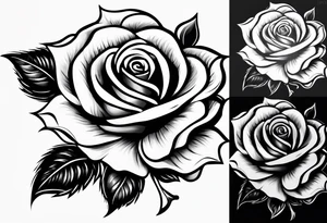 Rose with flame with the “fire rose” symbol tattoo idea
