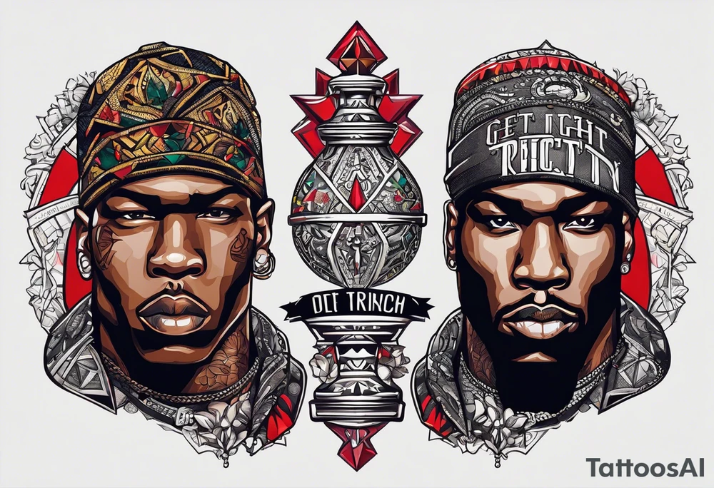 i want a tattoo with the text Get rich or die tryin' tattoo idea