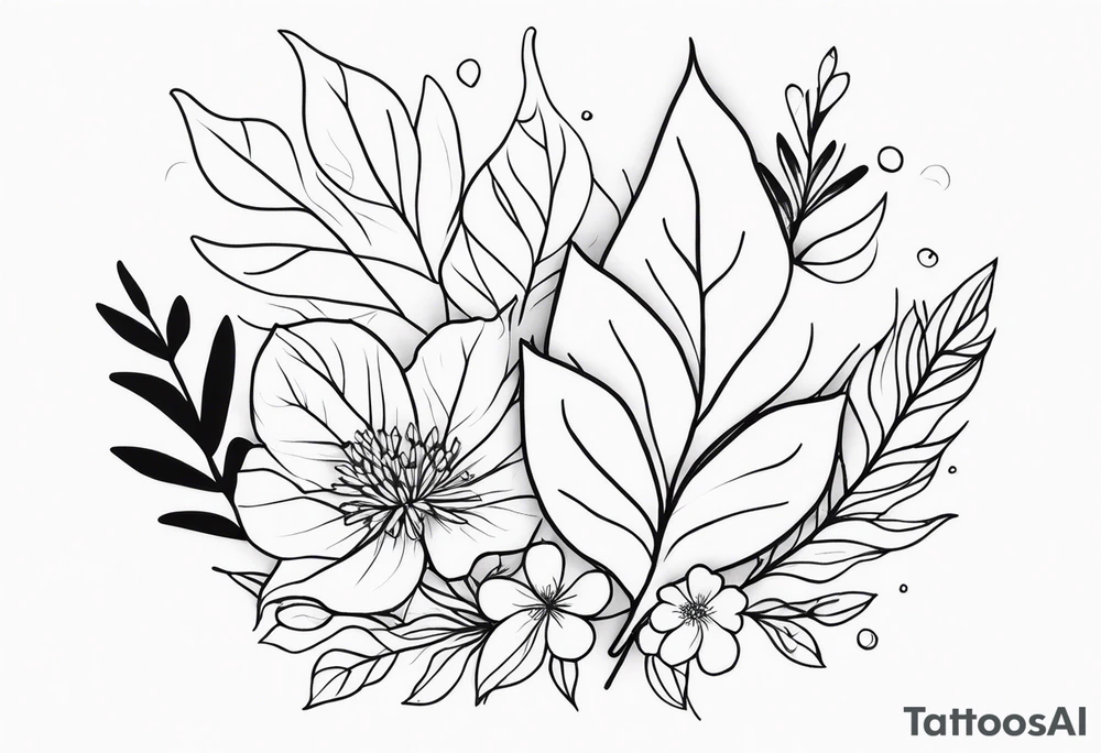 Leaves with Flowers around forearm tattoo idea