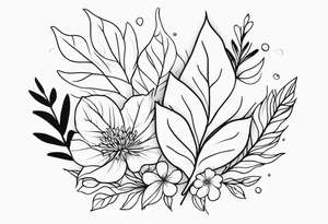 Leaves with Flowers around forearm tattoo idea