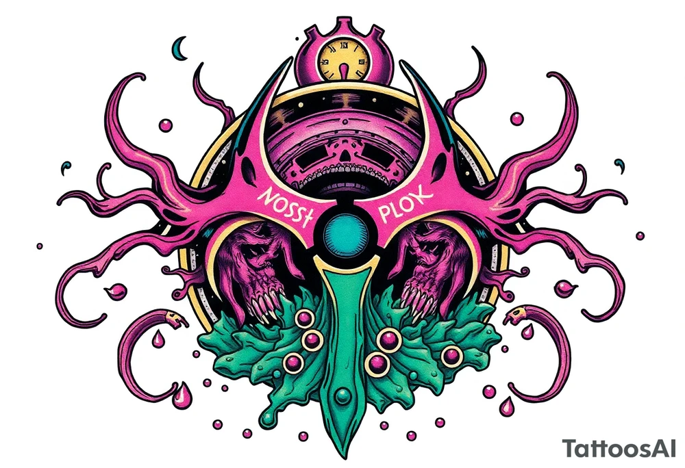 Contagion sign with toxic spill tattoo idea