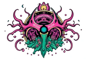 Contagion sign with toxic spill tattoo idea