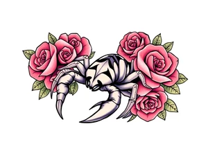 Scorpion with roses tattoo idea