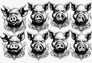 see no, hear no, speak no evil pig tattoo idea